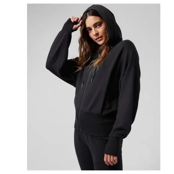 Athleta Tops - Athleta Women’s Balance Jacket Sweatshirt Full Zip Black Hoodie Extra Small XS